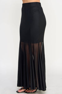 Plus Size Mesh Maxi Skirt