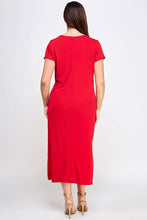 Load image into Gallery viewer, Plus Size Side Front Drape Knot Midi Dress (red coming soon)
