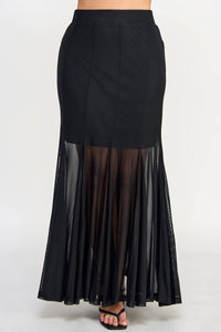Plus Size Mesh Maxi Skirt