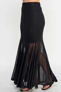 Plus Size Mesh Maxi Skirt